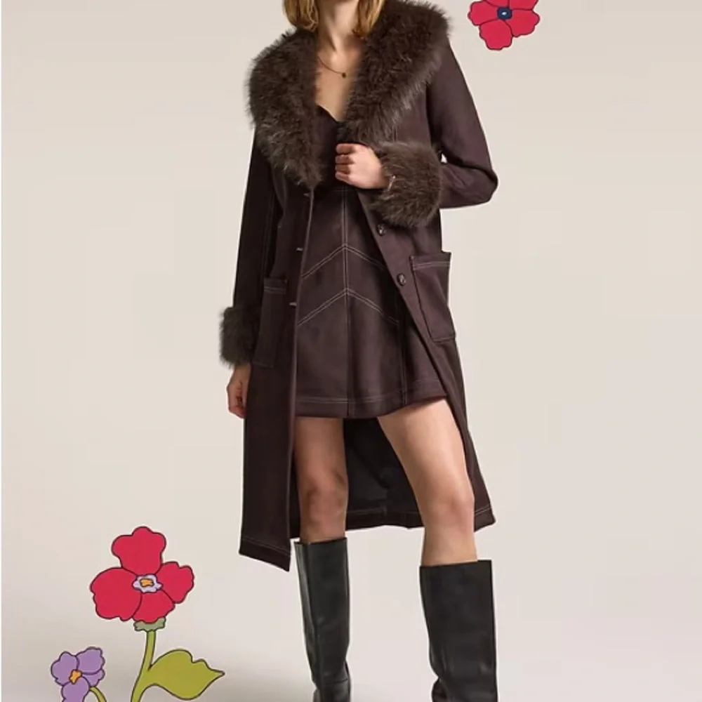 Old Navy x Anna Sui Vegan Suede Coat - Picture 1 of 4